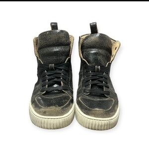 distressed high top sneakers . bedford